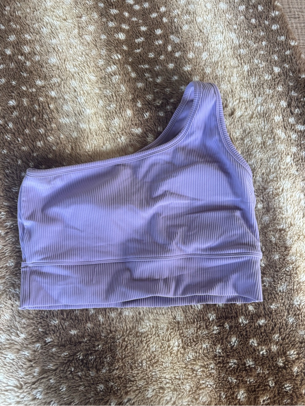 Born Primitive One-Shoulder Ribbed Sports Bra in Lavender
